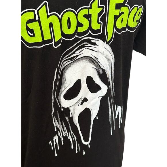Scream Men’s Ghost Face Small Black T-Shirt With Green Letters - Picture 3 of 6